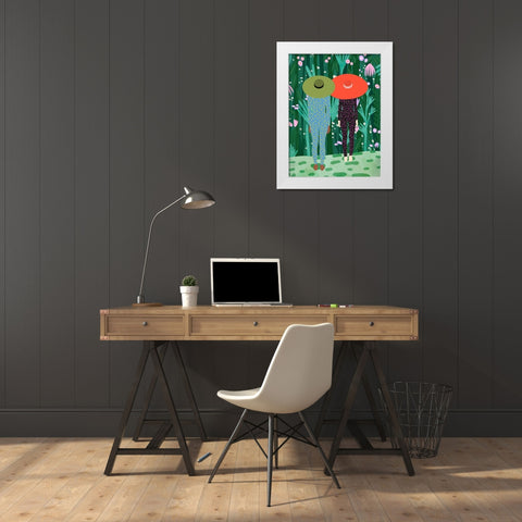 Jungle Pijamas White Modern Wood Framed Art Print by de Jai, Jota