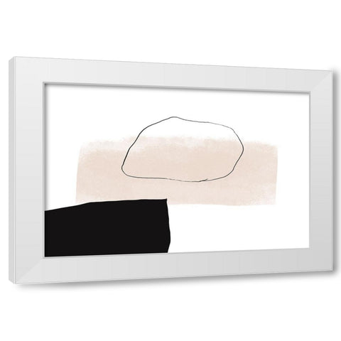 Just Bye White Modern Wood Framed Art Print by uplusmestudio