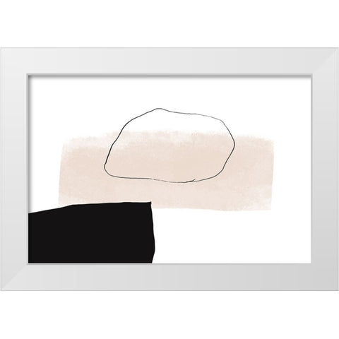 Just Bye White Modern Wood Framed Art Print by uplusmestudio