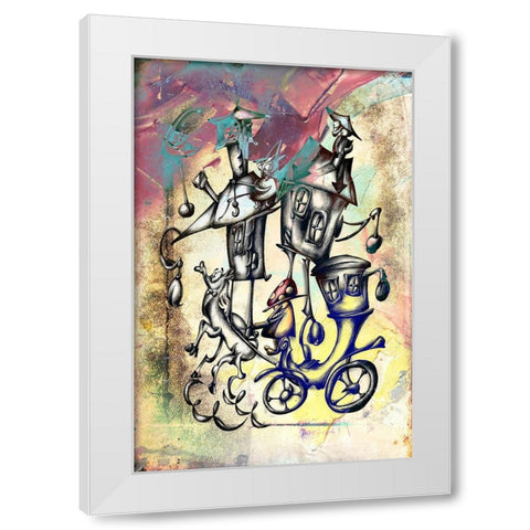 a mushroom cabbie art White Modern Wood Framed Art Print by Kulik, Rafal