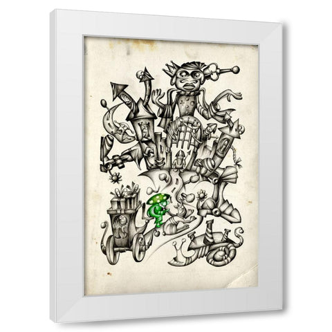 A gray mushroom cabbie No. 2 White Modern Wood Framed Art Print by Kulik, Rafal