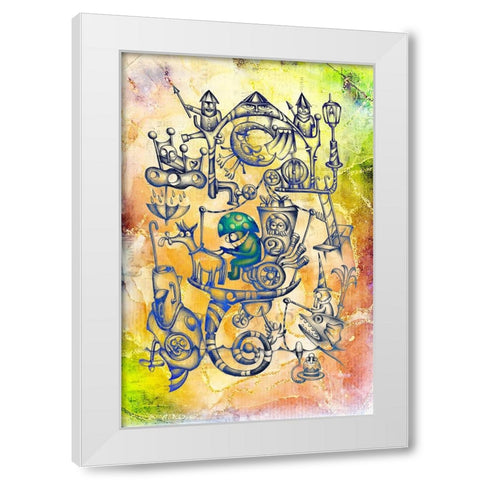 A gray mushroom cabbie No. 3 White Modern Wood Framed Art Print by Kulik, Rafal