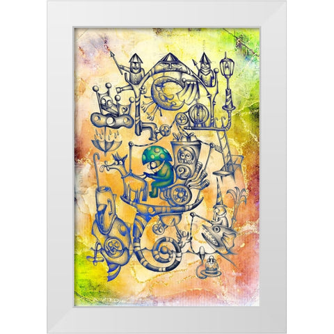 A gray mushroom cabbie No. 3 White Modern Wood Framed Art Print by Kulik, Rafal