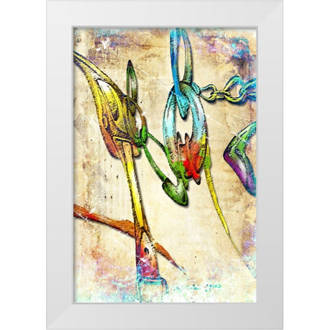 Chains of happiness White Modern Wood Framed Art Print by Kulik, Rafal