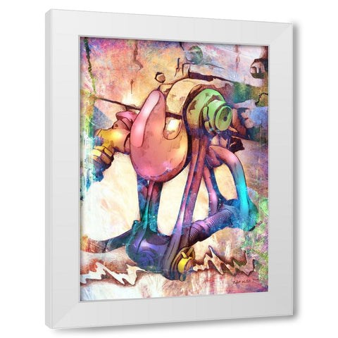 The train chain White Modern Wood Framed Art Print by Kulik, Rafal