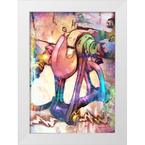 The train chain White Modern Wood Framed Art Print by Kulik, Rafal