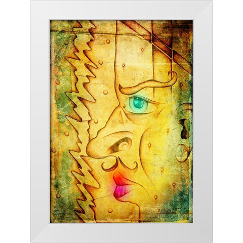 Gangsta man 1 White Modern Wood Framed Art Print by Kulik, Rafal