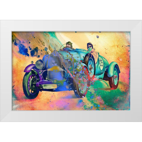 Vintage car 1 White Modern Wood Framed Art Print by Kulik, Rafal