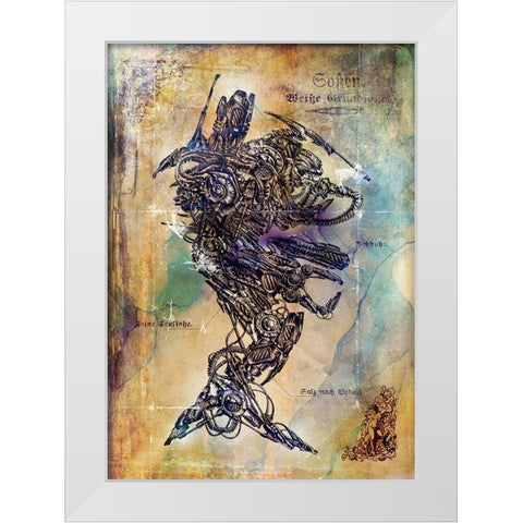 Das Schemat cyborg White Modern Wood Framed Art Print by Kulik, Rafal