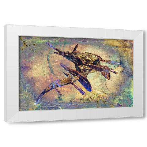 Space ship art White Modern Wood Framed Art Print by Kulik, Rafal