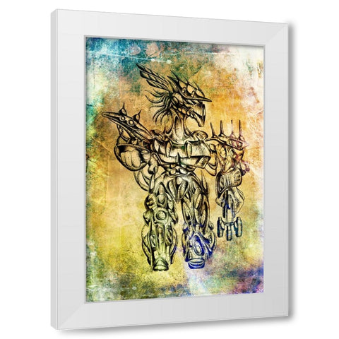 It was not me cyborg White Modern Wood Framed Art Print by Kulik, Rafal