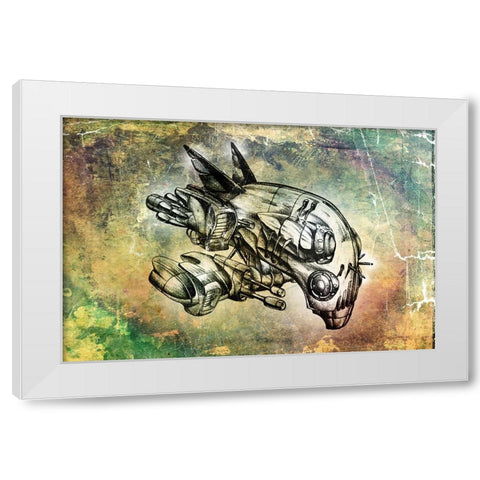 Velocide ship artq White Modern Wood Framed Art Print by Kulik, Rafal