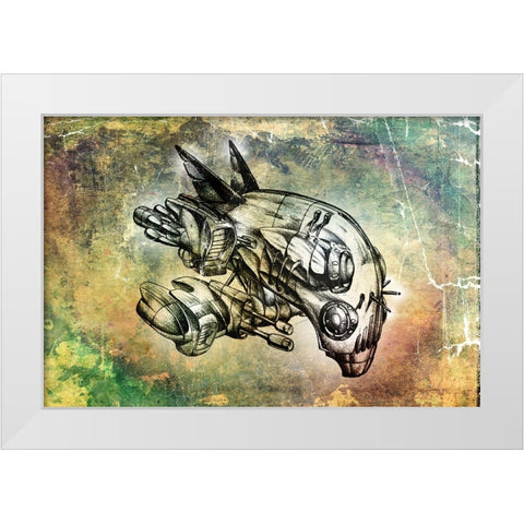 Velocide ship artq White Modern Wood Framed Art Print by Kulik, Rafal