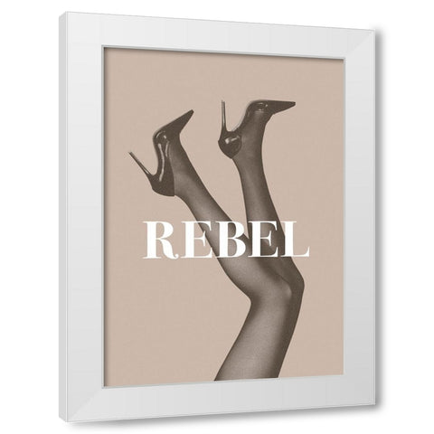Rebel 3 White Modern Wood Framed Art Print by Pictufy Studio III