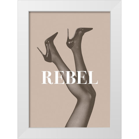 Rebel 3 White Modern Wood Framed Art Print by Pictufy Studio III