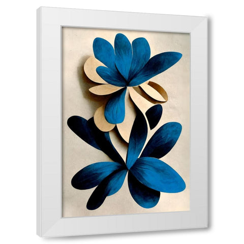 Blue Nymphaea White Modern Wood Framed Art Print by Treechild