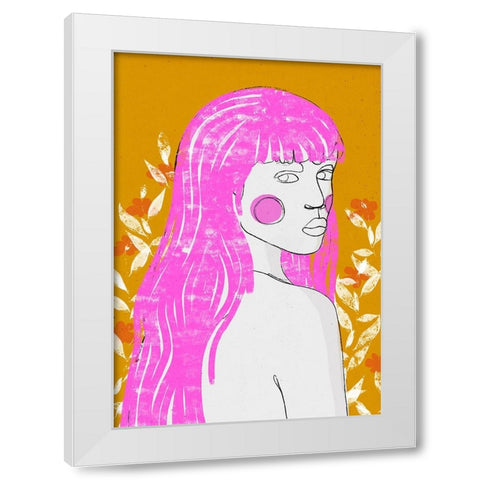 Amazone White Modern Wood Framed Art Print by Treechild