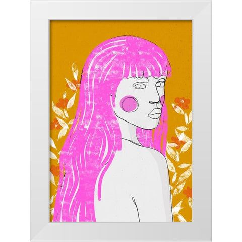 Amazone White Modern Wood Framed Art Print by Treechild