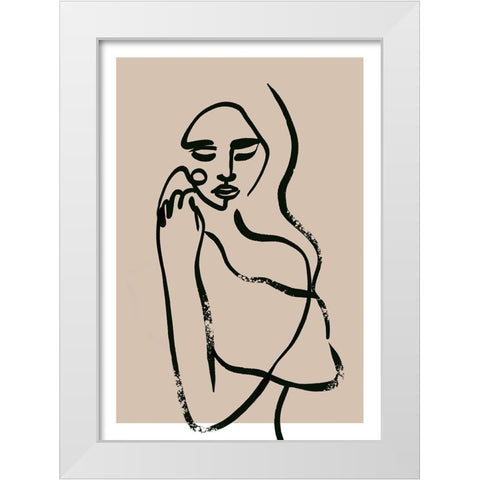 Desire White Modern Wood Framed Art Print by Treechild