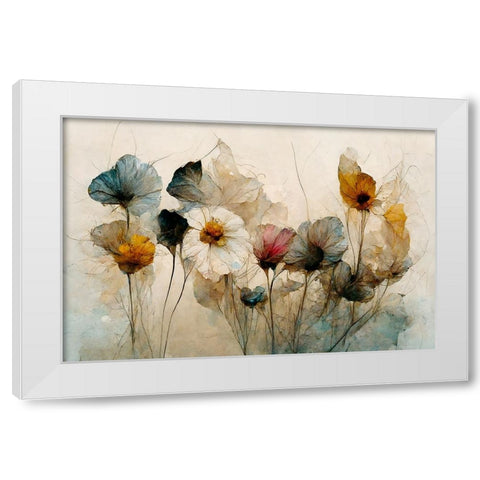 Dry Flower Bouquet White Modern Wood Framed Art Print by Treechild