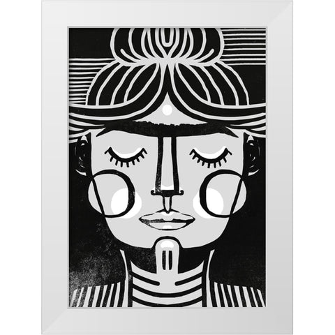 Dreaming Frida White Modern Wood Framed Art Print by Treechild