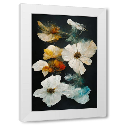Dry Flowers White Modern Wood Framed Art Print by Treechild