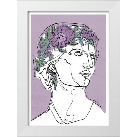 Flora White Modern Wood Framed Art Print by Treechild