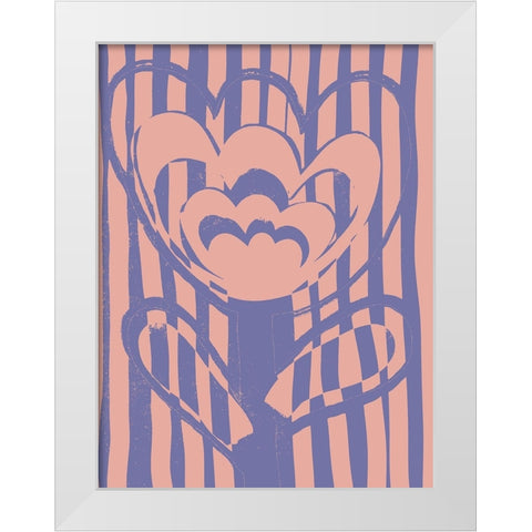 Giant Flower White Modern Wood Framed Art Print by Treechild