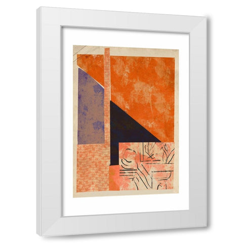 Geometric  Shapes White Modern Wood Framed Art Print by Treechild