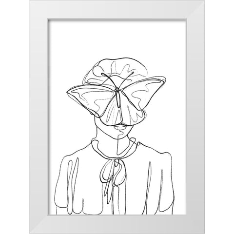 Hidden White Modern Wood Framed Art Print by Treechild
