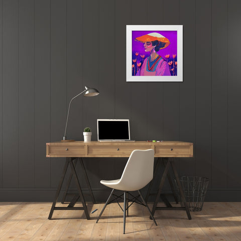 In The Garden Of Mortella White Modern Wood Framed Art Print by Treechild