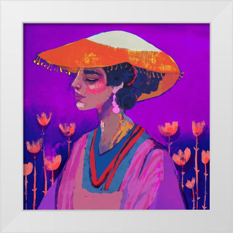 In The Garden Of Mortella White Modern Wood Framed Art Print by Treechild