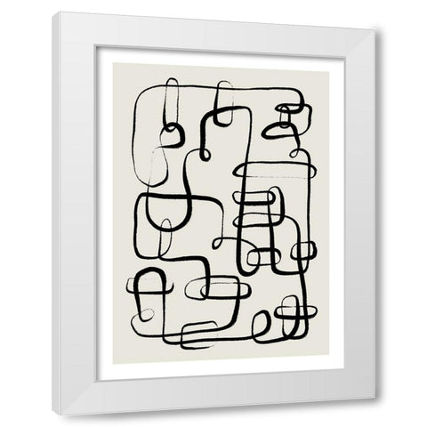 Chains White Modern Wood Framed Art Print by Treechild