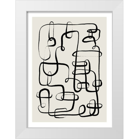 Chains White Modern Wood Framed Art Print by Treechild