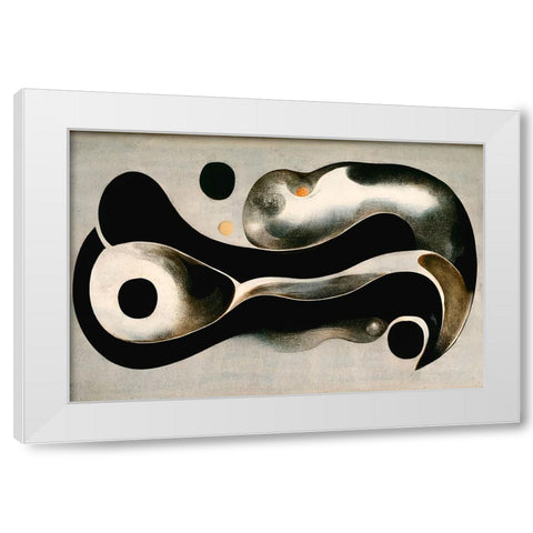 Melted Metal White Modern Wood Framed Art Print by Treechild