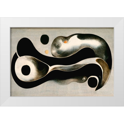 Melted Metal White Modern Wood Framed Art Print by Treechild