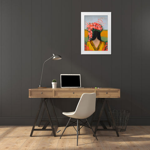 Like The First Day White Modern Wood Framed Art Print by Treechild