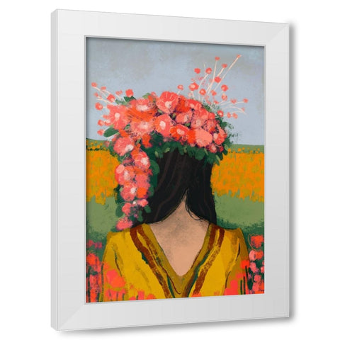 Like The First Day White Modern Wood Framed Art Print by Treechild