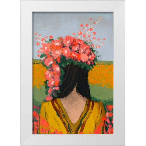 Like The First Day White Modern Wood Framed Art Print by Treechild