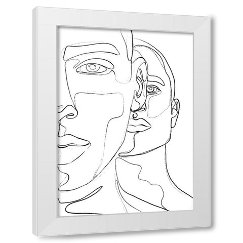 Men White Modern Wood Framed Art Print by Treechild