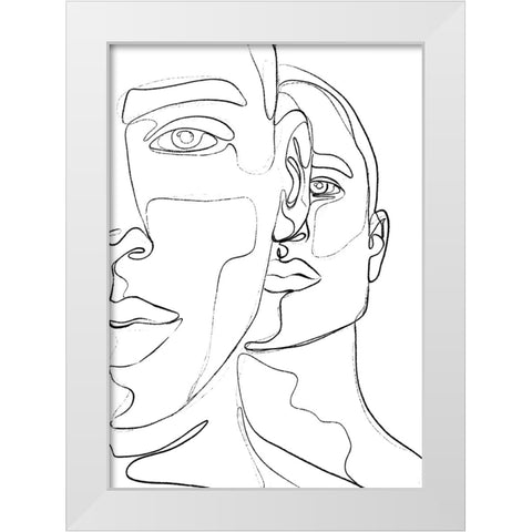 Men White Modern Wood Framed Art Print by Treechild