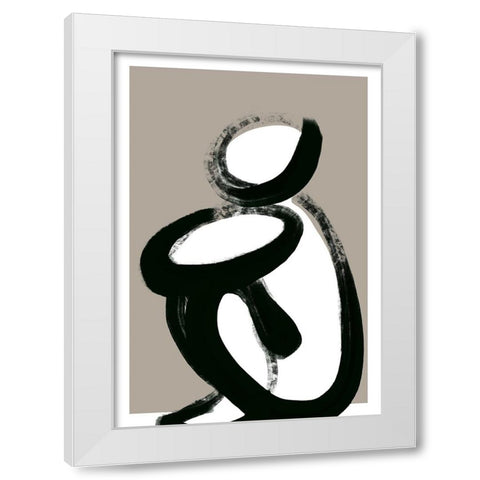 Sit And Wait White Modern Wood Framed Art Print by Treechild