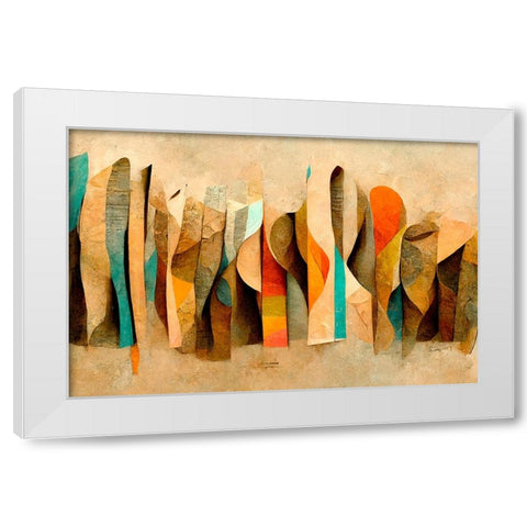 Scrolls White Modern Wood Framed Art Print by Treechild