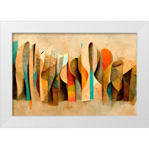 Scrolls White Modern Wood Framed Art Print by Treechild