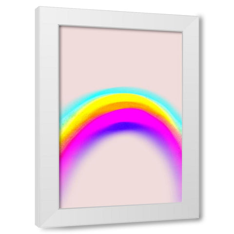 Space (Rainbow) No 5 White Modern Wood Framed Art Print by Treechild