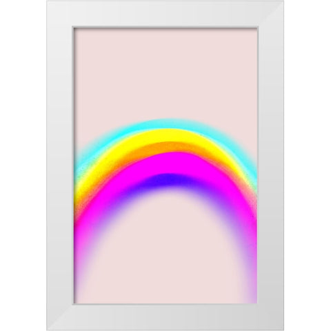 Space (Rainbow) No 5 White Modern Wood Framed Art Print by Treechild