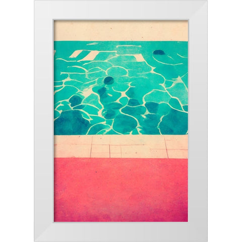 Swimming Pool White Modern Wood Framed Art Print by Treechild