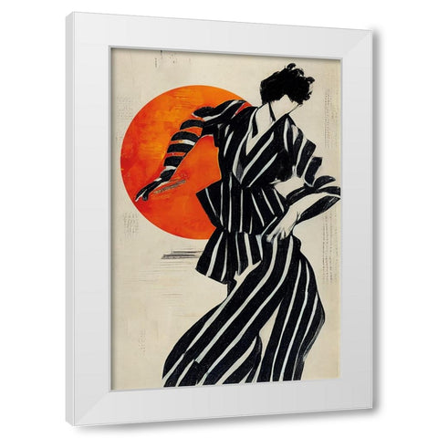 The Dancer White Modern Wood Framed Art Print by Treechild