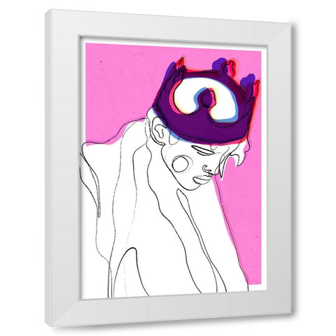 The Fallen King White Modern Wood Framed Art Print by Treechild