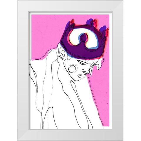 The Fallen King White Modern Wood Framed Art Print by Treechild